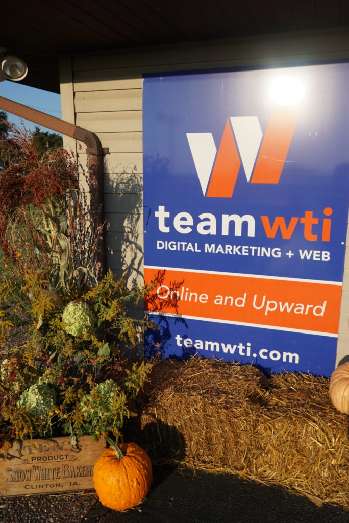 The Team WTI sign on the morning of the open house. 