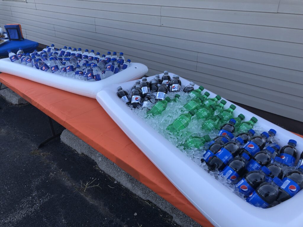 Soda and water at the Team WTI open house