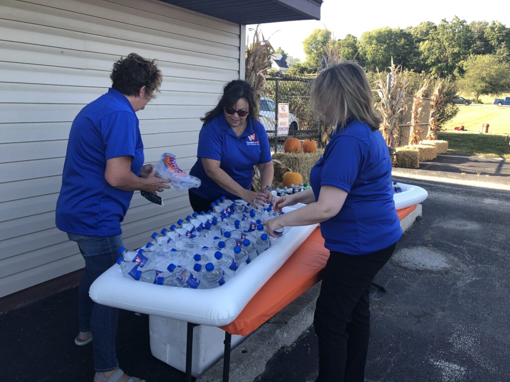 Setting up for the Team WTI open house.