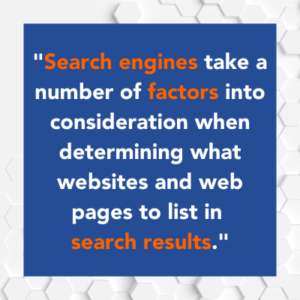 Search engine ranking factors for contractors