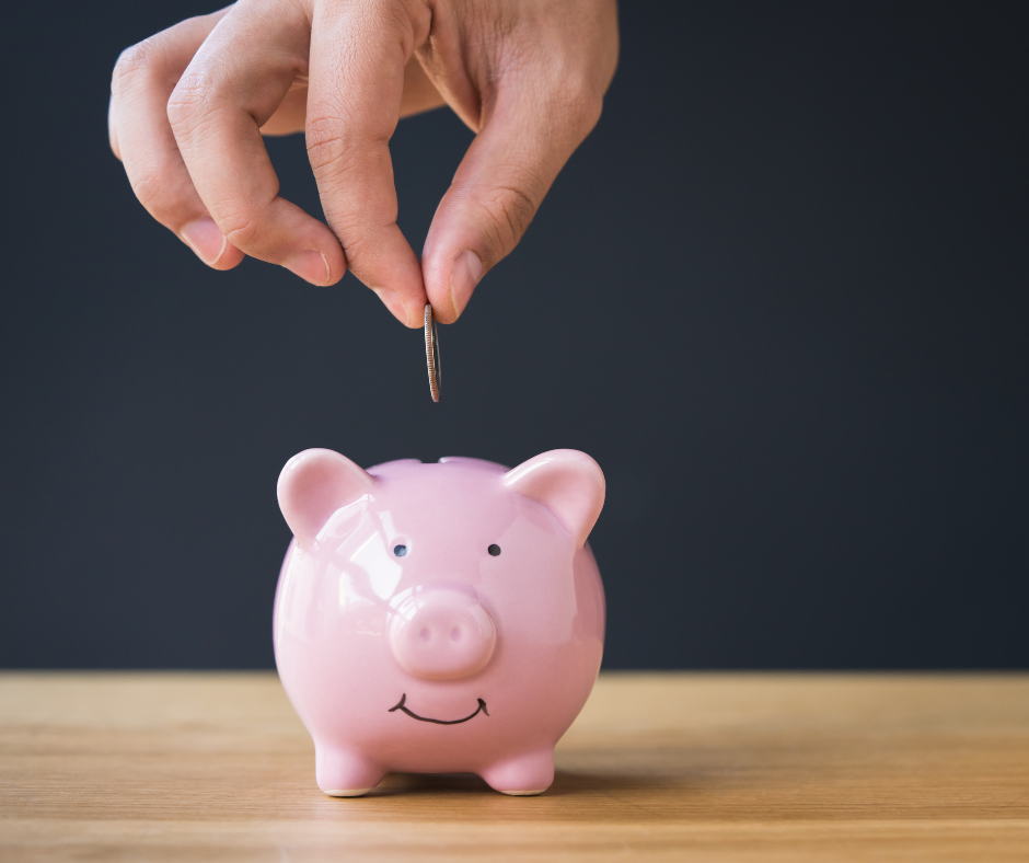 Saving at a bank or credit union