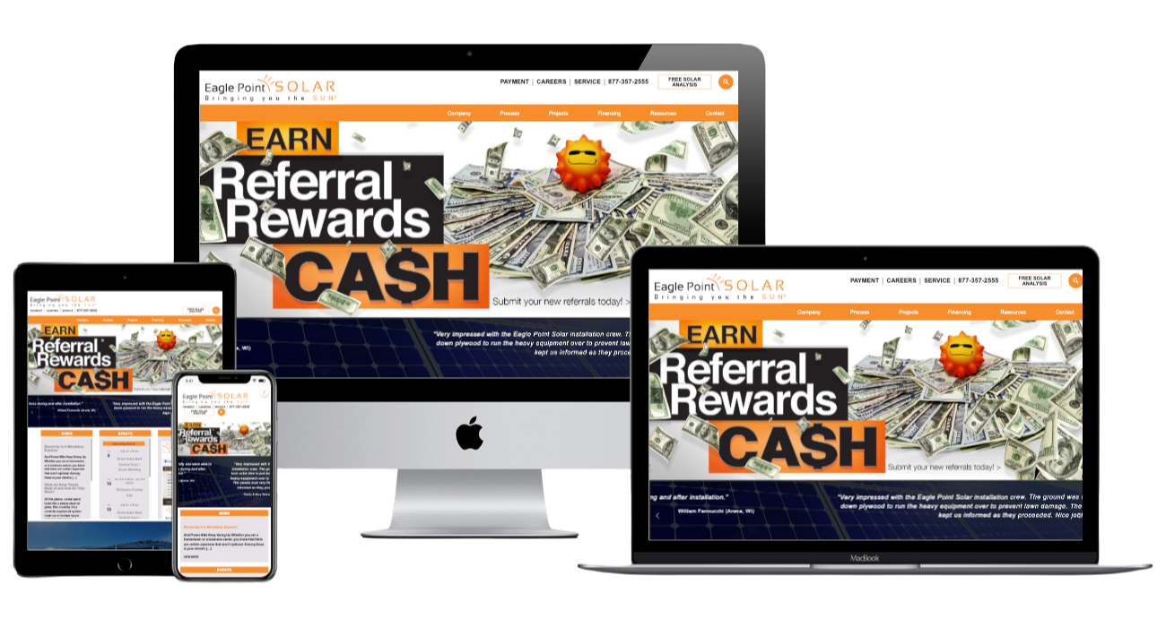 Screenshot of Eagle Point Solar website